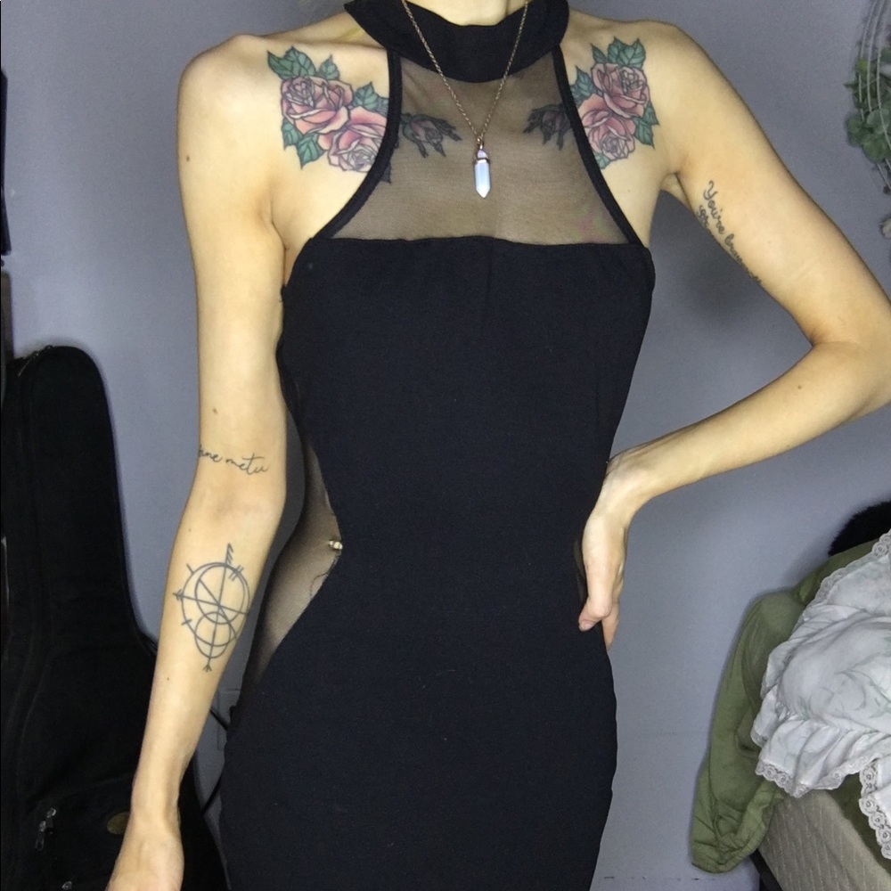 Tight Black Cutout Dress